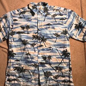 Campia Moda Men Large Cotton Button Down Hawaiian Tropical Beach Shirt (L)‎